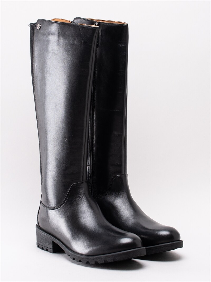 Park West 5213363.01 Black Svarta stövlar i skinn med Park West 5213363.01 Black Svarta stövlar i skinn med