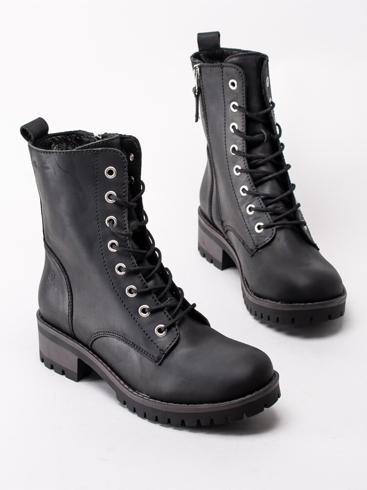 Rosa Negra 857 0752 101 Black Svarta kängor i skinn Rosa Negra Black – Svarta boots i skinn Damskor | Skoman.se