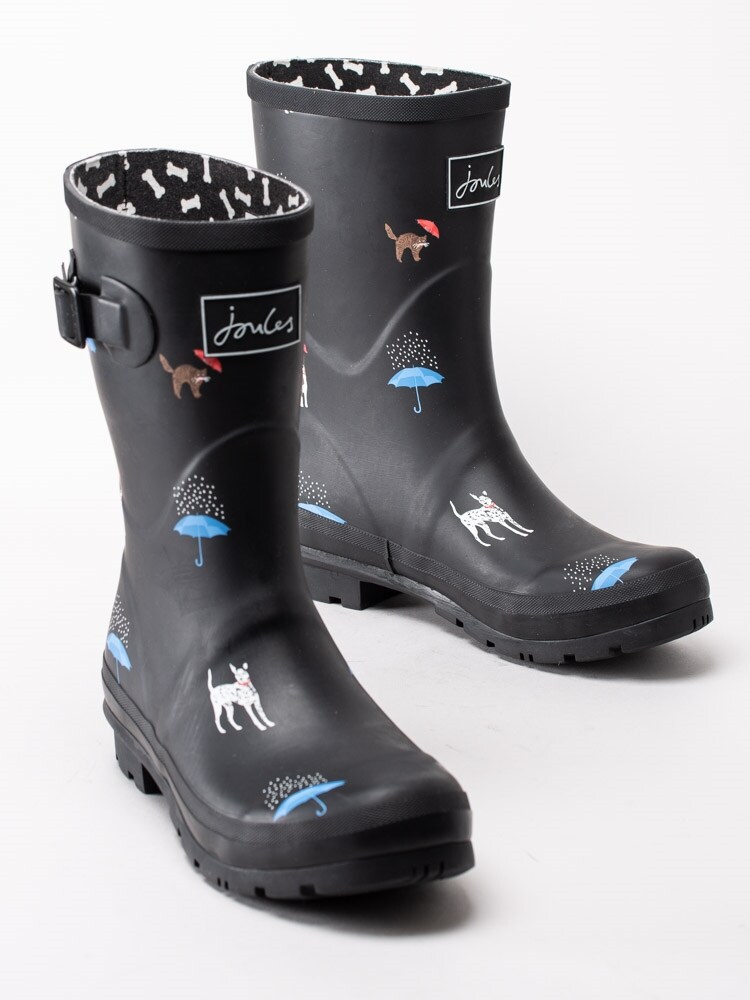 Joules Molly Welly Black Cat Dog – Svarta gummistövlar med Joules Molly Welly Black Cat Dog – Svarta gummistövlar med