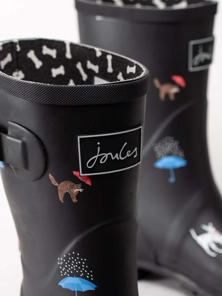 Joules Molly Welly Black Cat Dog – Svarta gummistövlar med Joules Molly Welly Black Cat Dog – Svarta gummistövlar med