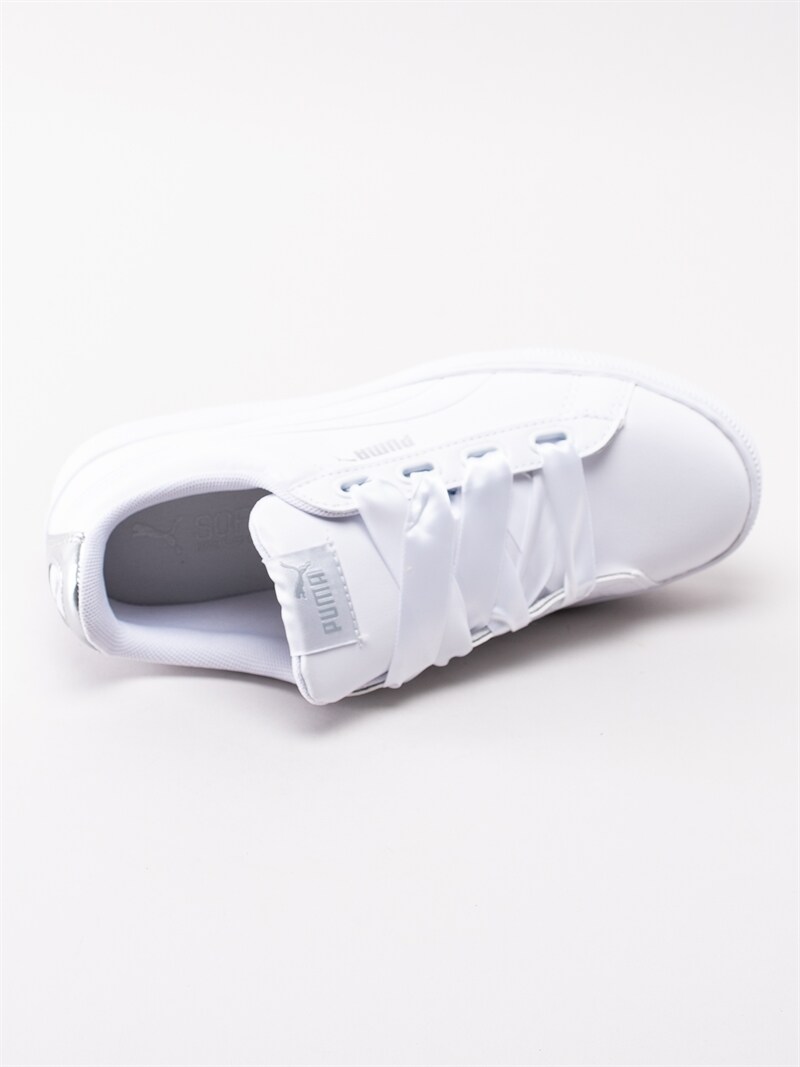 puma vikky ribbon platform white