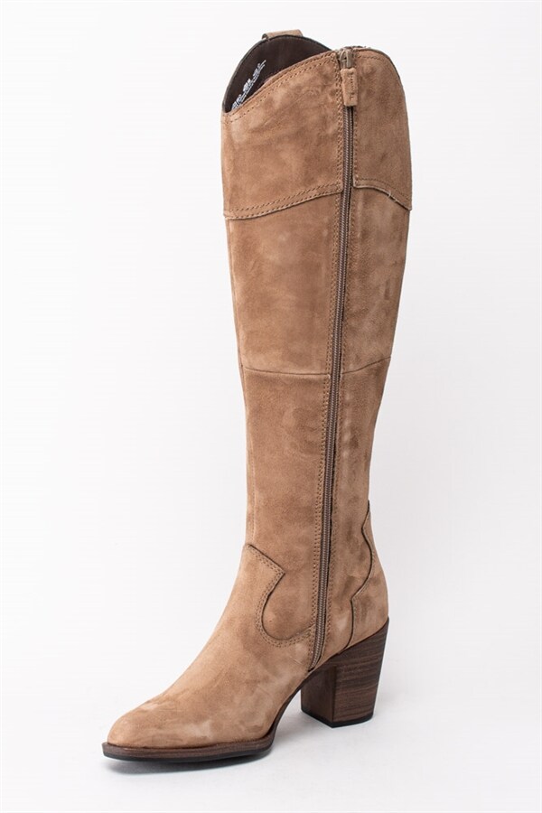 Tamaris 1 25546 25 341 Taupe – Beige mockastövlar med klack Tamaris 1 25546 25 341 Taupe – Beige mockastövlar med klack