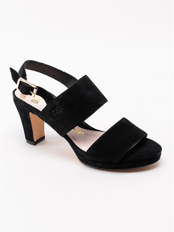 Dasia Orchid Black Svarta sandaletter med hälrem Damskor Dasia Orchid Black Svarta sandaletter med hälrem Damskor