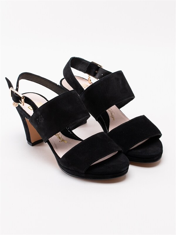 Dasia Orchid Black Svarta sandaletter med hälrem Damskor Dasia Orchid Black Svarta sandaletter med hälrem Damskor