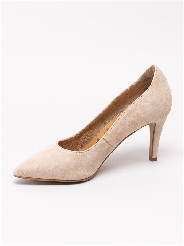 Tamaris Beige högklackade pumps med spetsig tå Tamaris Beige högklackade pumps med spetsig tå
