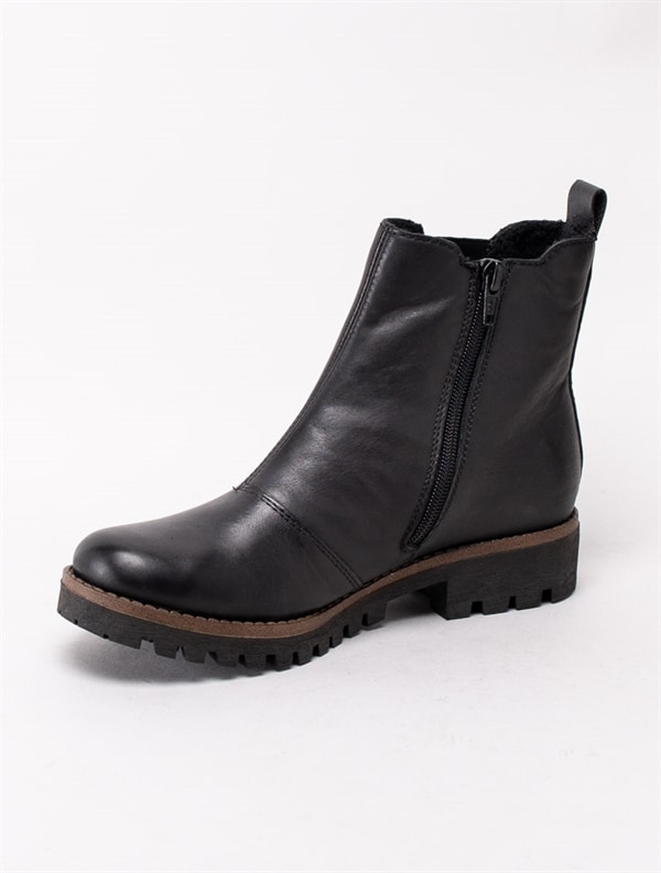 Rieker Black – Svarta fodrade boots i skinn Damskor Rieker Black – Svarta fodrade boots i skinn Damskor