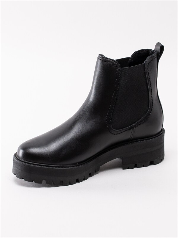 Tamaris 1 25445 23 003 Black Leather Svarta platåboots med Tamaris 1 25445 23 003 Black Leather Svarta platåboots med