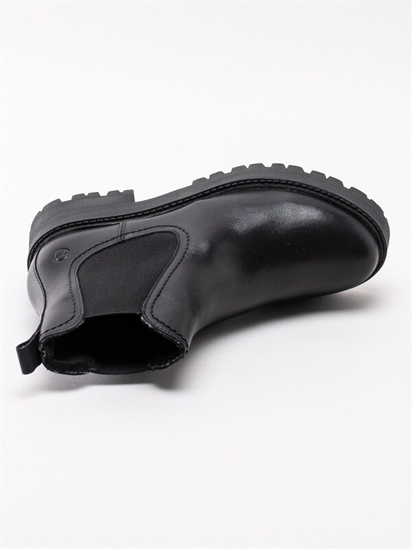 Tamaris 1 25445 23 003 Black Leather Svarta platåboots med Tamaris 1 25445 23 003 Black Leather Svarta platåboots med