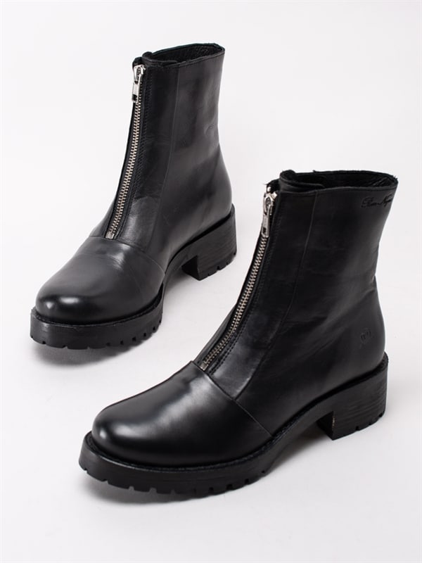 Rosa Negra Black Svarta boots i skinn med dragkedja Rosa Negra Black – Svarta boots i skinn Damskor | Skoman.se