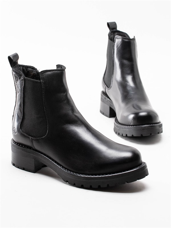 Rosa Negra 837 5410 101 Svart – Svarta chelsea boots i skinn Rosa Negra Black – Svarta boots i skinn Damskor | Skoman.se
