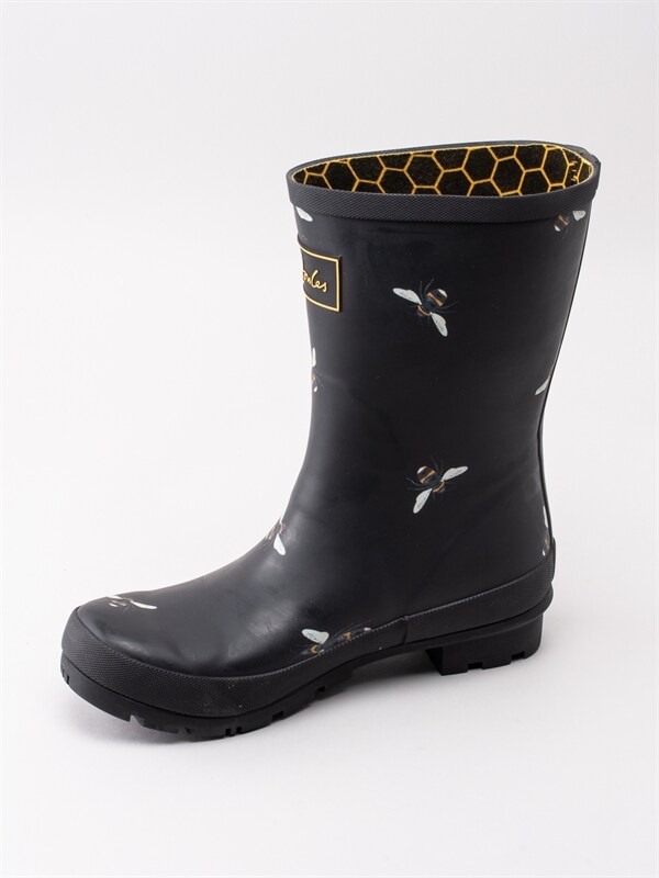 Joules Molly Welly Black Bees Svarta gummistövlar med Joules Molly Welly Black Bees Svarta gummistövlar med