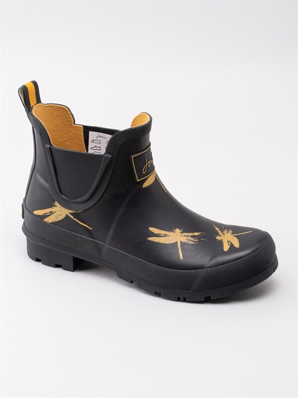 Joules Wellibob Black Dragonfly Svarta låga gummistövlar Joules Wellibob Black Dragonfly Svarta låga gummistövlar