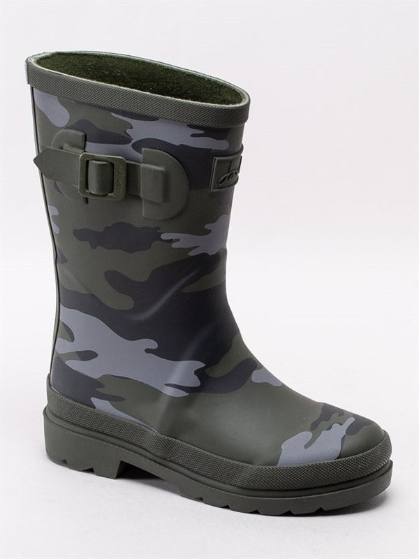 Joules Junior Welly Print Khaki Camo Mörkgröna kamouflagemönstrade gummistövlar Barnskor | Skoma Joules Junior Welly Print Khaki Camo Mörkgröna kamouflagemönstrade gummistövlar Barnskor | Skoma