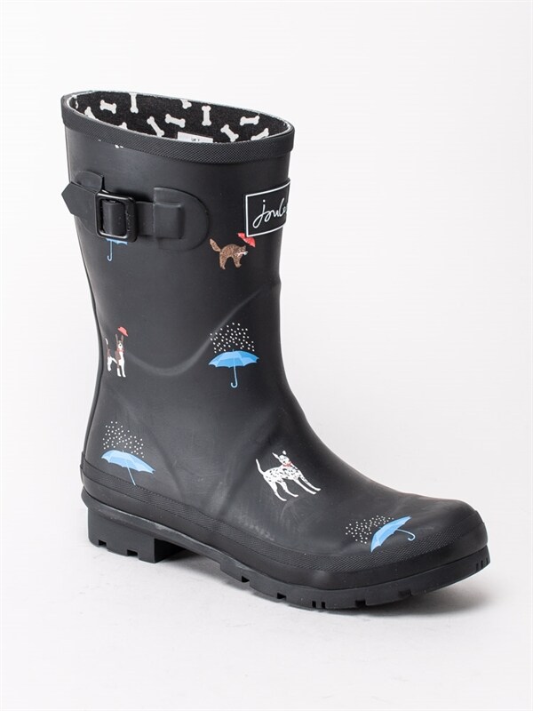 Joules Ltd Molly Welly Svarta gummistövlar med djurprint Joules Ltd Molly Welly Svarta gummistövlar med djurprint