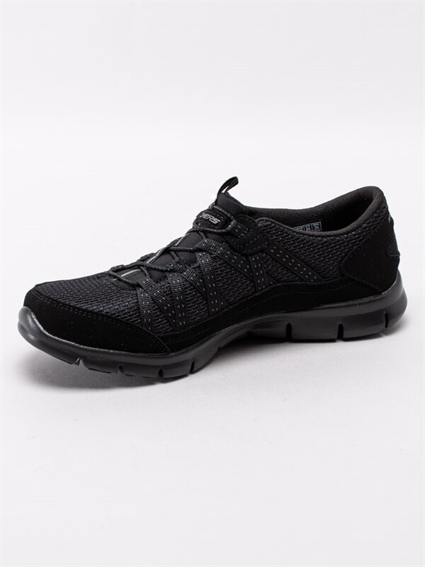 Skechers Womens Gratis Cloud Black Svarta promenadskor med Skechers Womens Gratis Cloud Black Svarta promenadskor med
