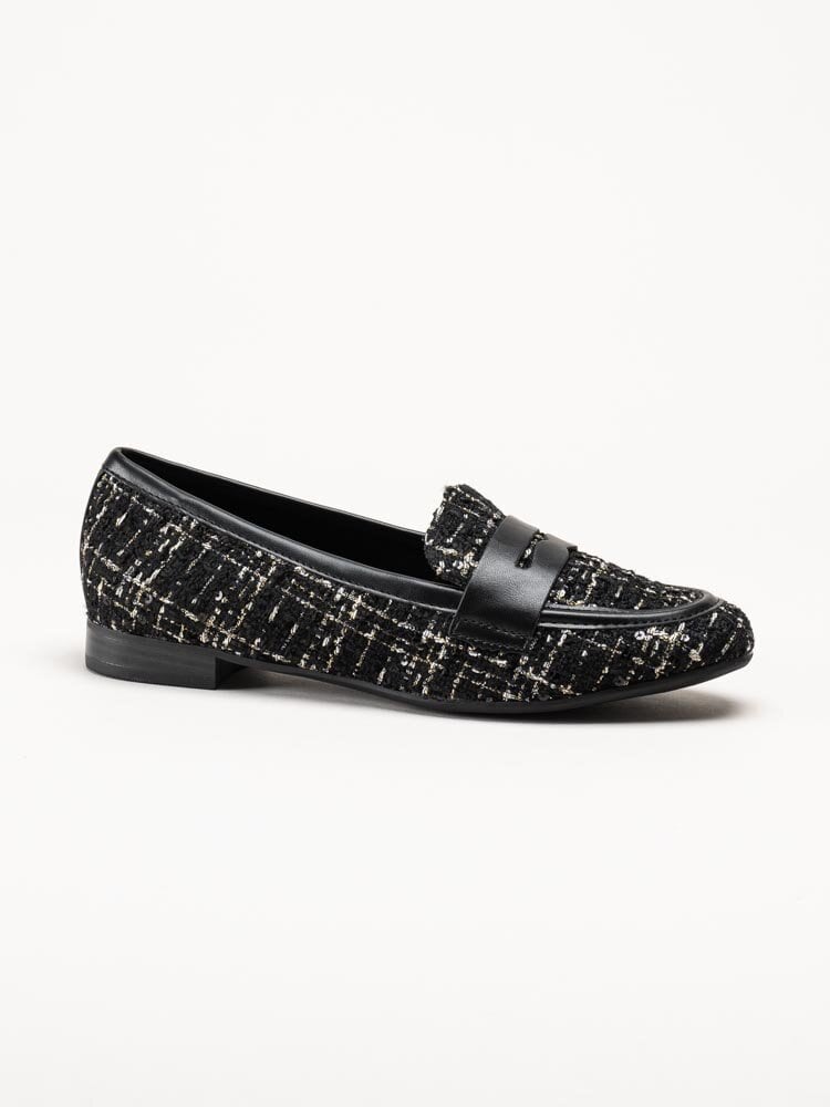 Marco Tozzi - Svarta loafers i textil