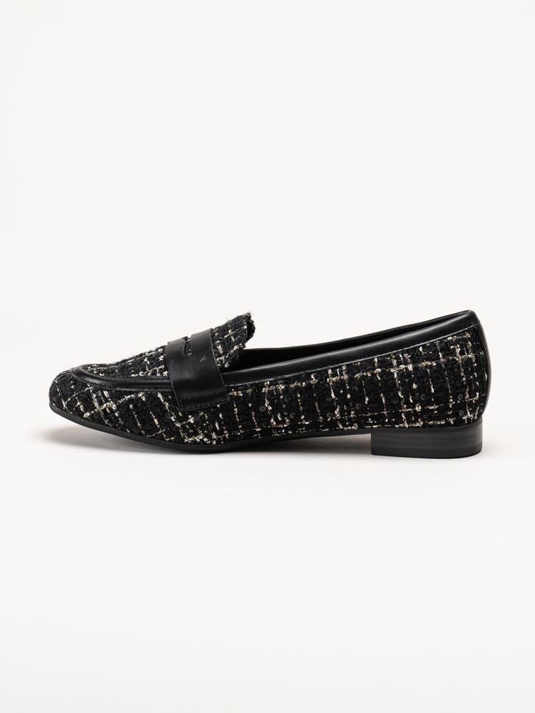 Marco Tozzi - Svarta loafers i textil