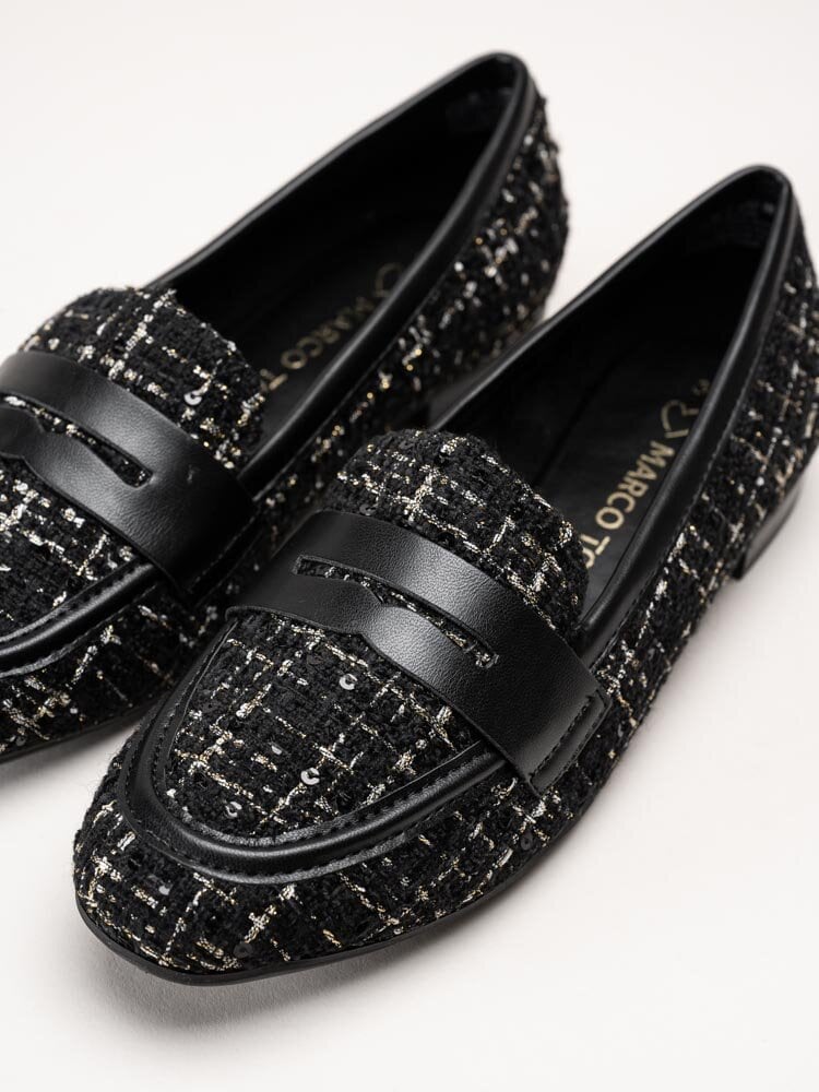 Marco Tozzi - Svarta loafers i textil