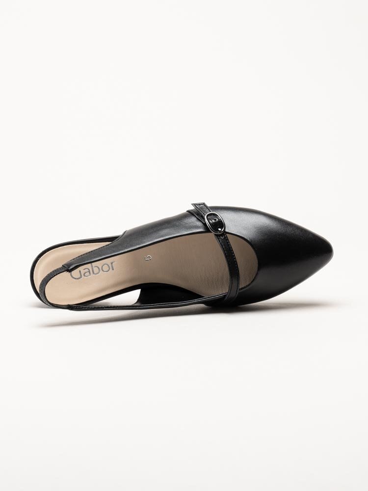 Gabor - Svarta slingback pumps i skinn