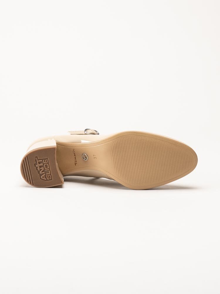 Tamaris - Beige pumps i syntetlack