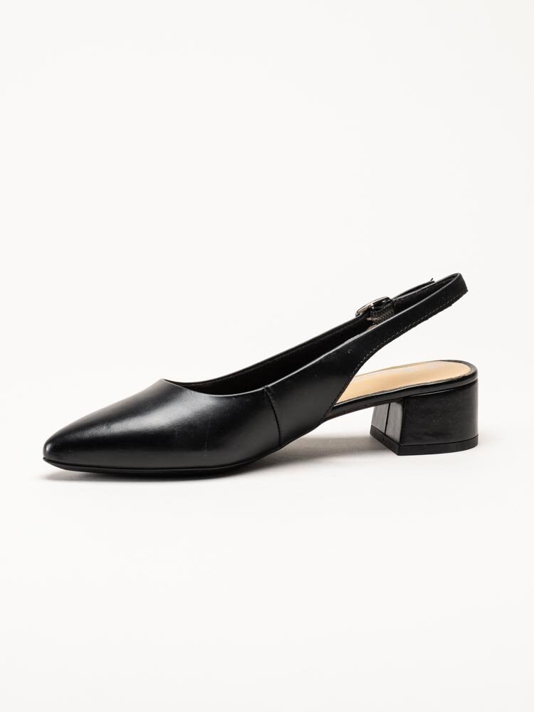 Tamaris - Svarta slingback pumps i skinn