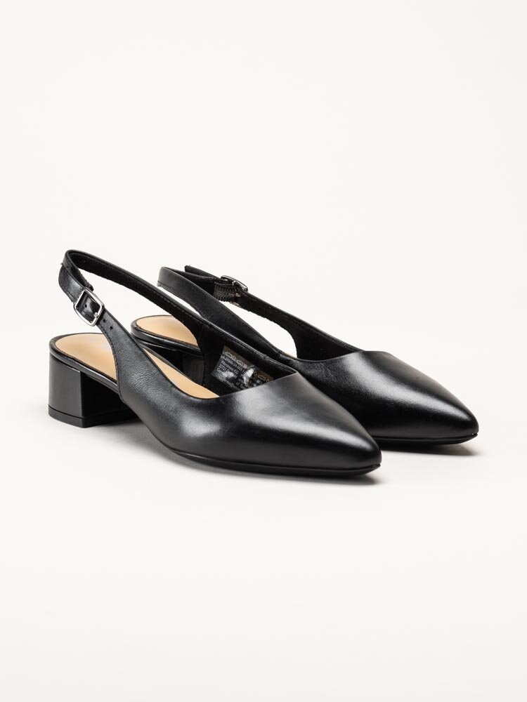 Tamaris - Svarta slingback pumps i skinn