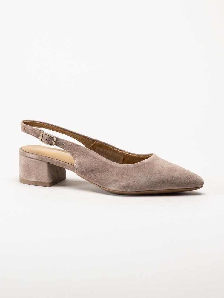 Tamaris - Greige slingback pumps i mocka