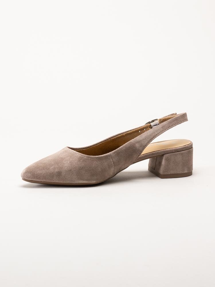 Tamaris - Greige slingback pumps i mocka