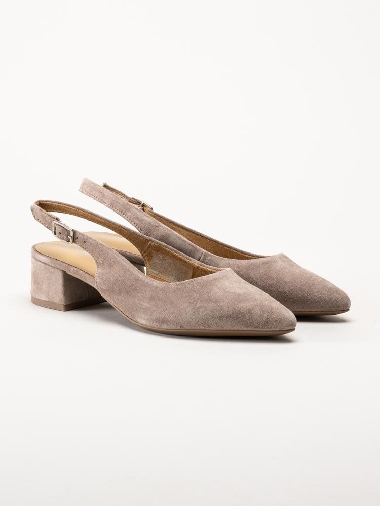 Tamaris - Greige slingback pumps i mocka