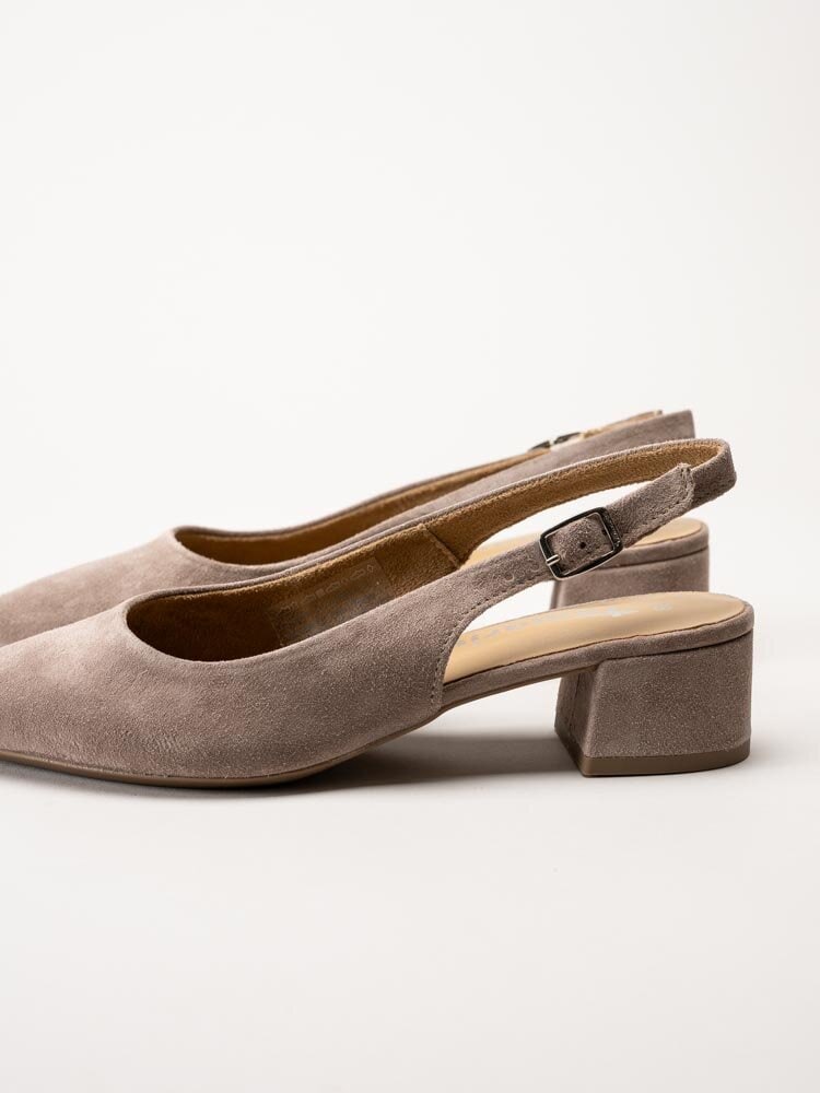 Tamaris - Greige slingback pumps i mocka