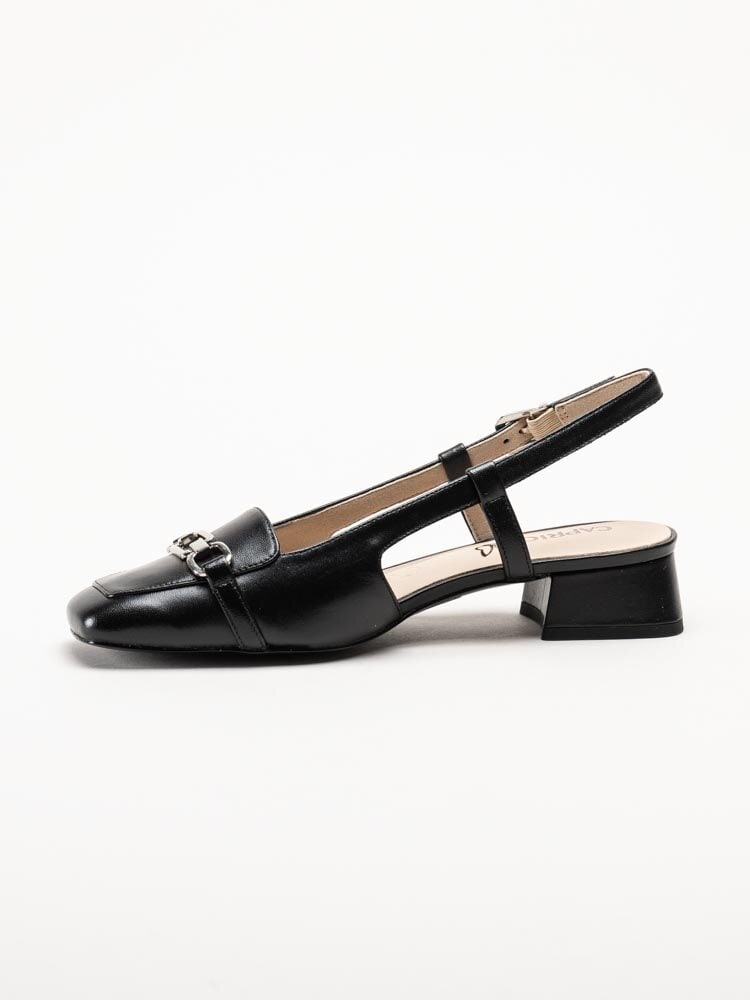 Caprice - Svarta slingback pumps i skinn