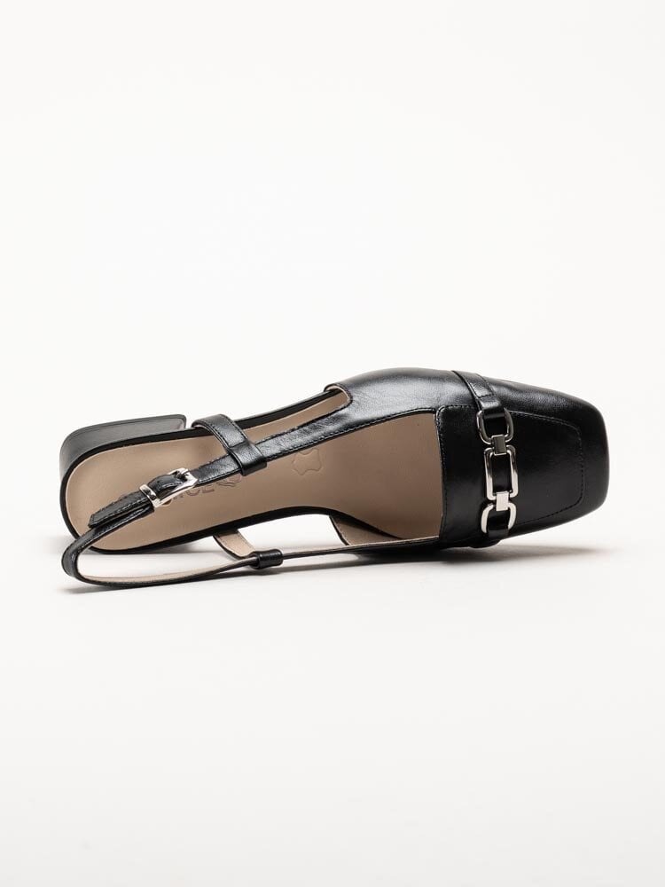 Caprice - Svarta slingback pumps i skinn