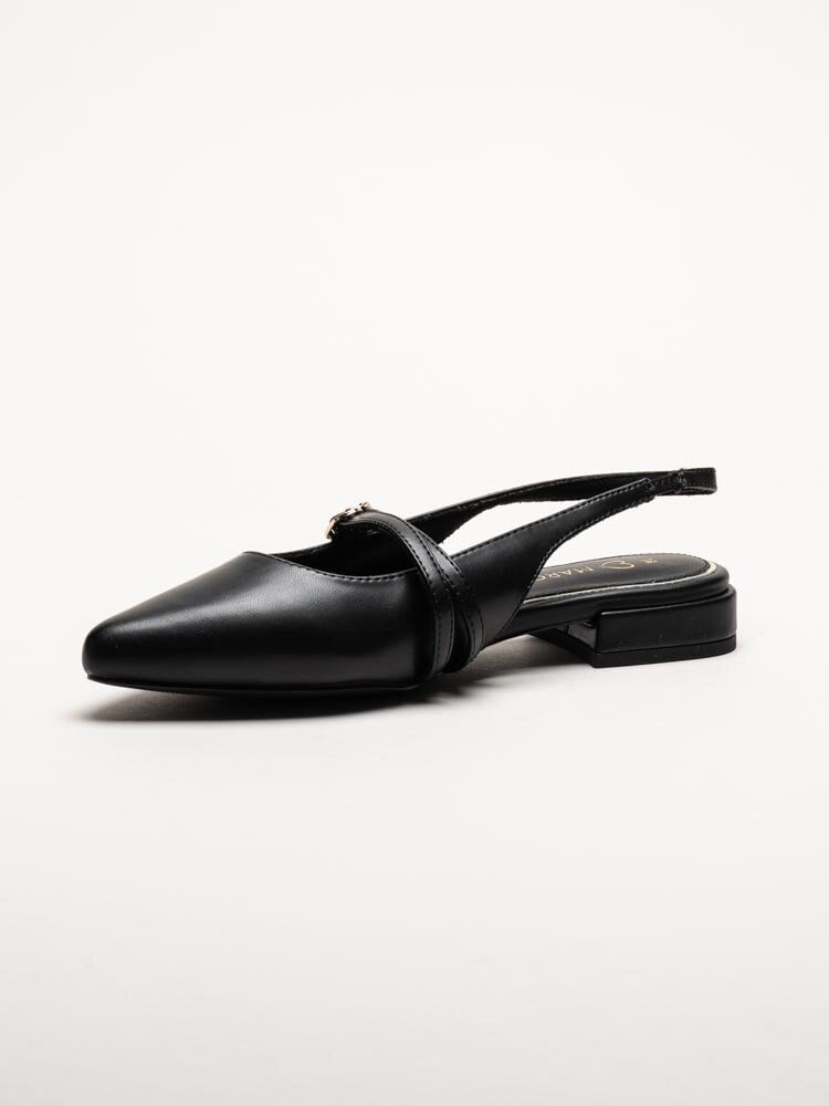 Marco Tozzi - Svarta slingback pumps i skinnimitation