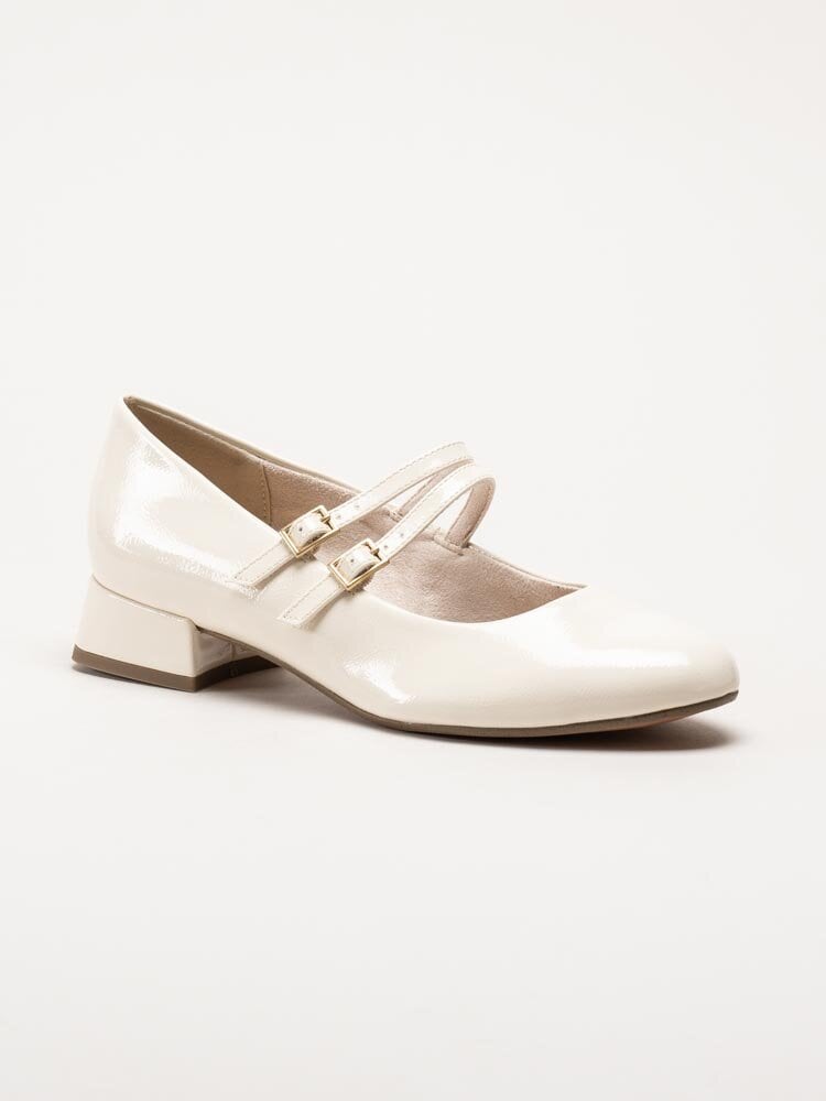 Marco Tozzi - Beige pumps i syntet-lack