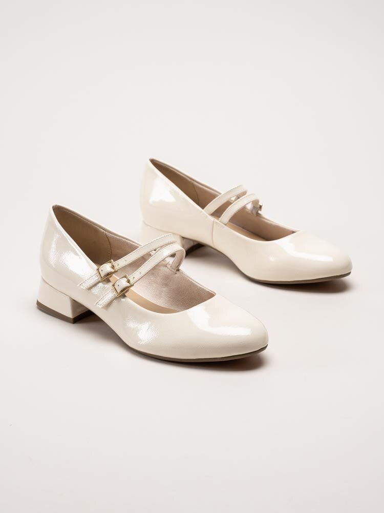 Marco Tozzi - Beige pumps i syntet-lack