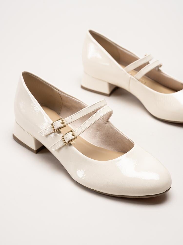 Marco Tozzi - Beige pumps i syntet-lack