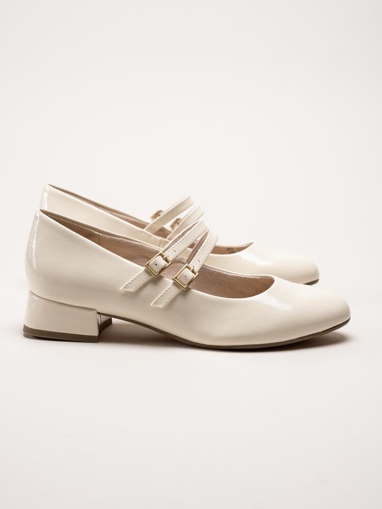 Marco Tozzi - Beige pumps i syntet-lack