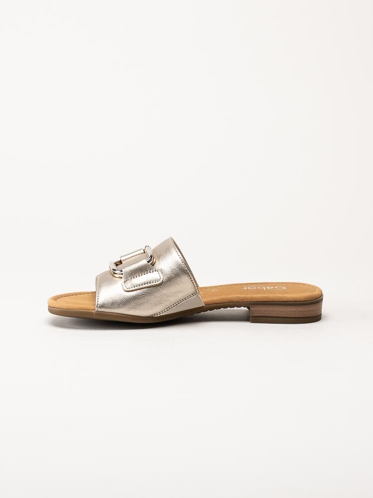 Gabor - Guldmetallic slip in sandaler i skinn