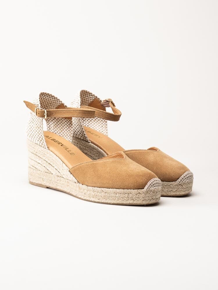 Alberville - Ljusbruna kilklackade espadrillos