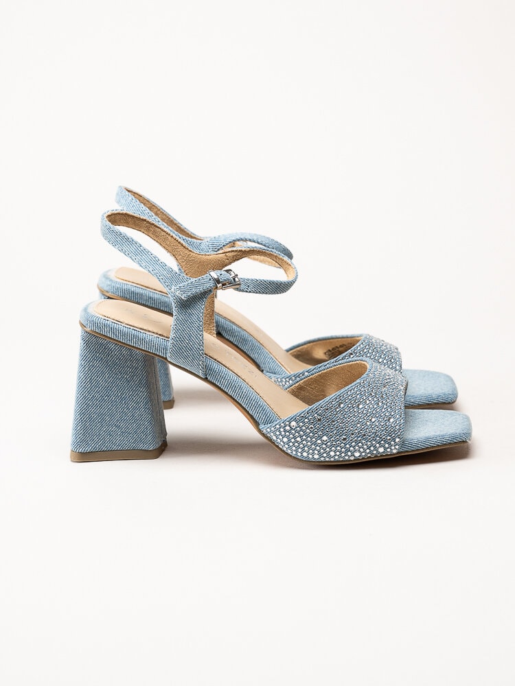 Marco Tozzi - Ljusblå sandaletter med strass