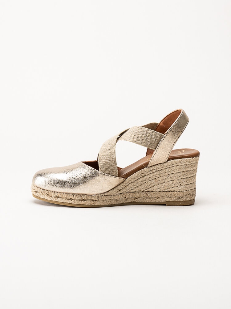 Duffy - Guldmetallic kilklackade espadrillos