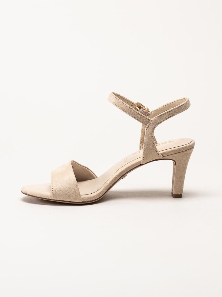 Tamaris - Beige sandaletter i mockaimitation