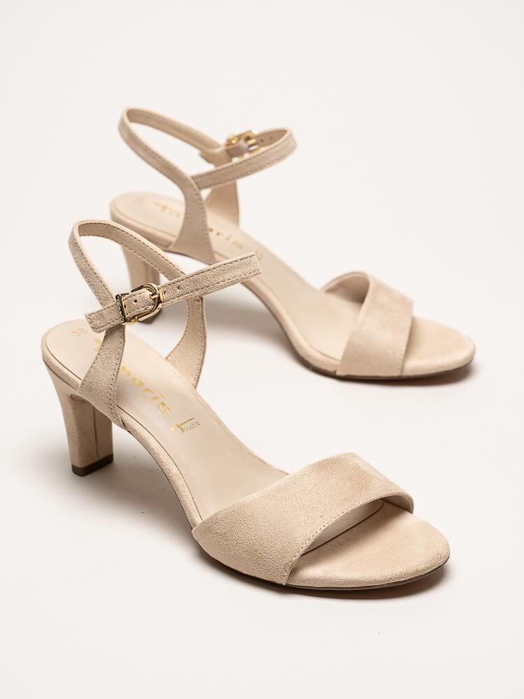 Tamaris - Beige sandaletter i mockaimitation