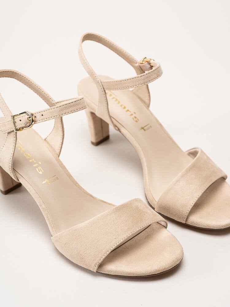 Tamaris - Beige sandaletter i mockaimitation