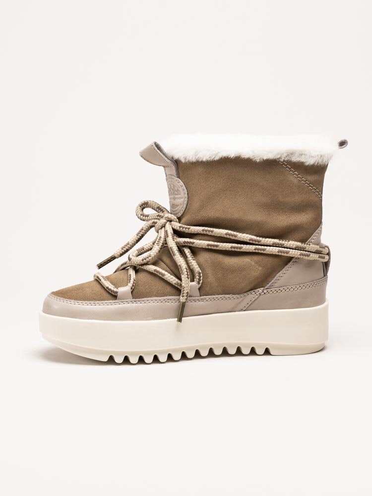 Canada Snow - Mount Marty - Beige boots i mocka med fårskinnsfoder