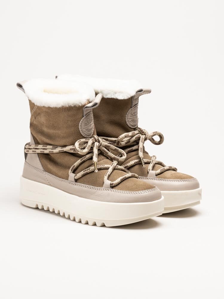 Canada Snow - Mount Marty - Beige boots i mocka med fårskinnsfoder