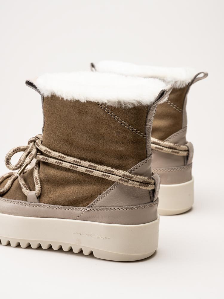 Canada Snow - Mount Marty - Beige boots i mocka med fårskinnsfoder