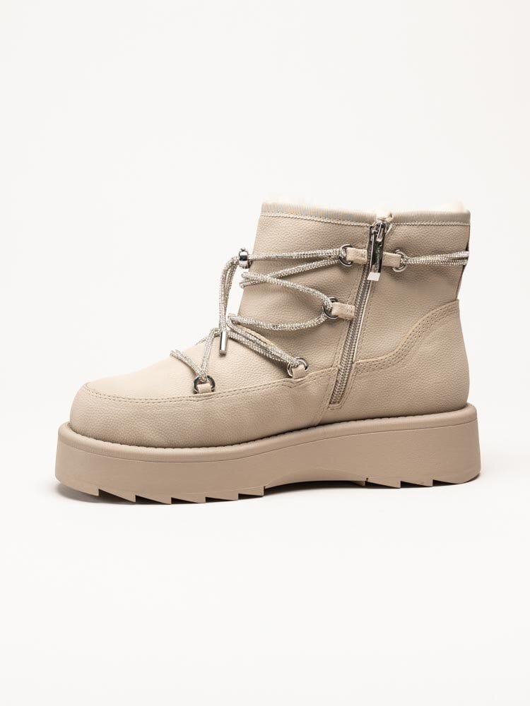 Tamaris - Beige fodrade platåboots