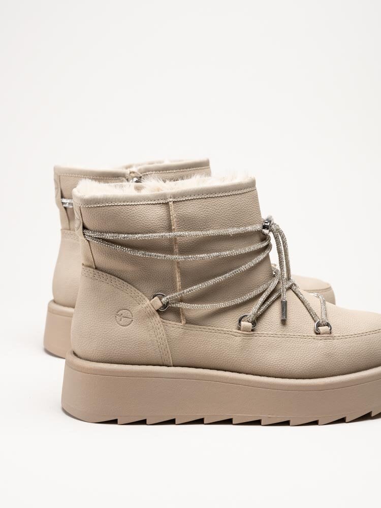 Tamaris - Beige fodrade platåboots