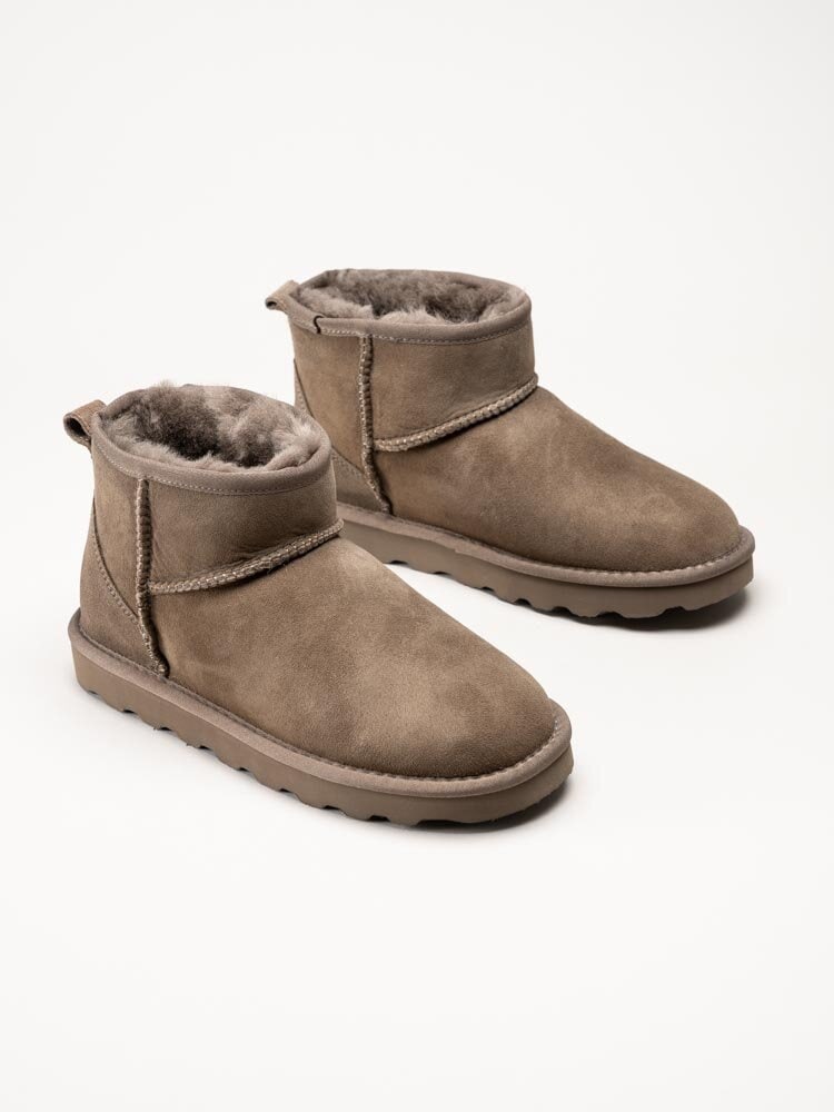 Rugged Gear - Bondi Mini LUXE - Grå fårskinnsfodrade boots i mocka